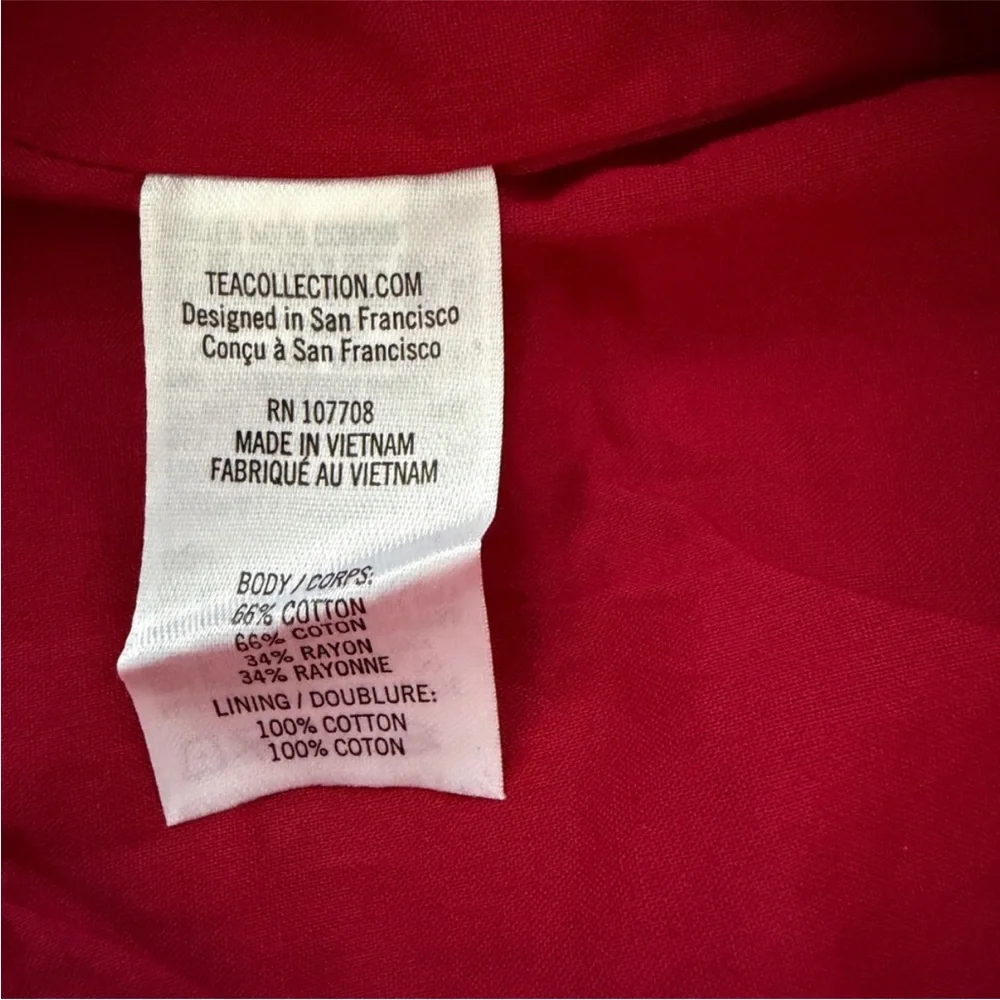 NWT Tea Collection Red Velvet Dress